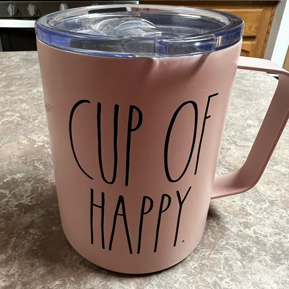 Rae Dunn Cup of Happy cup with lid